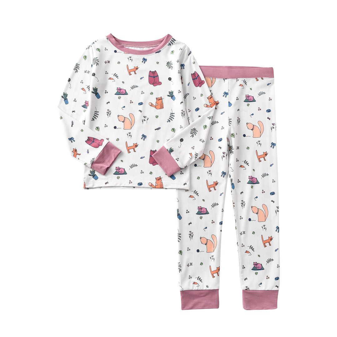 Toddler Pajama Sets 3-5T for Baby Boys & Girls, Long Sleeve Tee and Pants, 2-Piece PJS