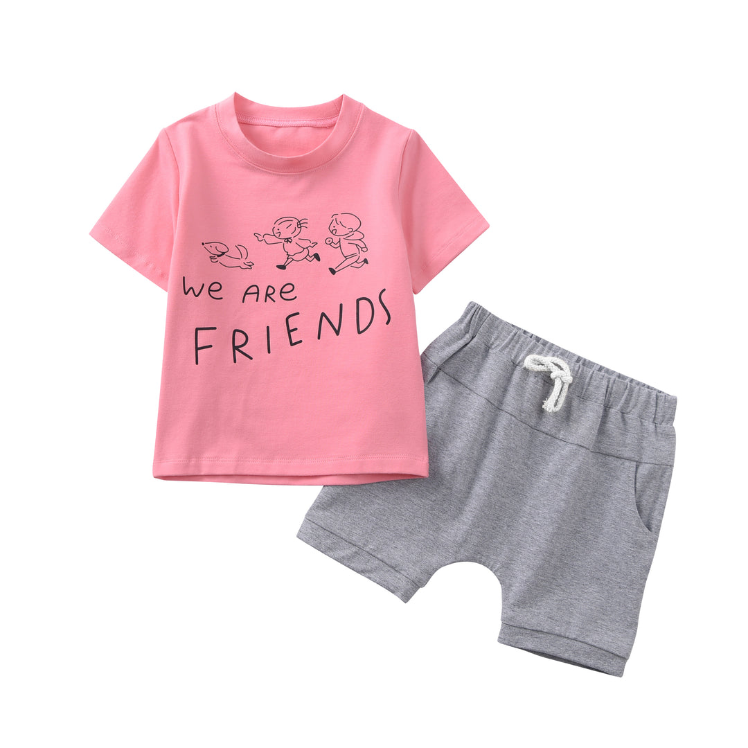 Baby Boy Summer Clothes Outfits Cotton Short Sleeve T-Shirt Shorts Infant Boys and Girls