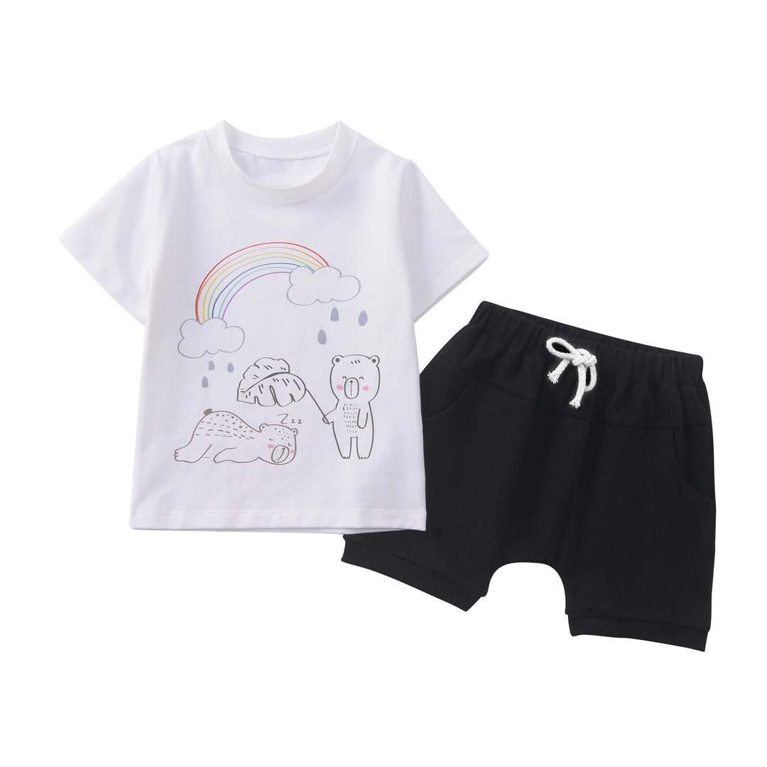 Baby Boy Summer Clothes Outfits Cotton Short Sleeve T-Shirt Shorts Infant Boys and Girls