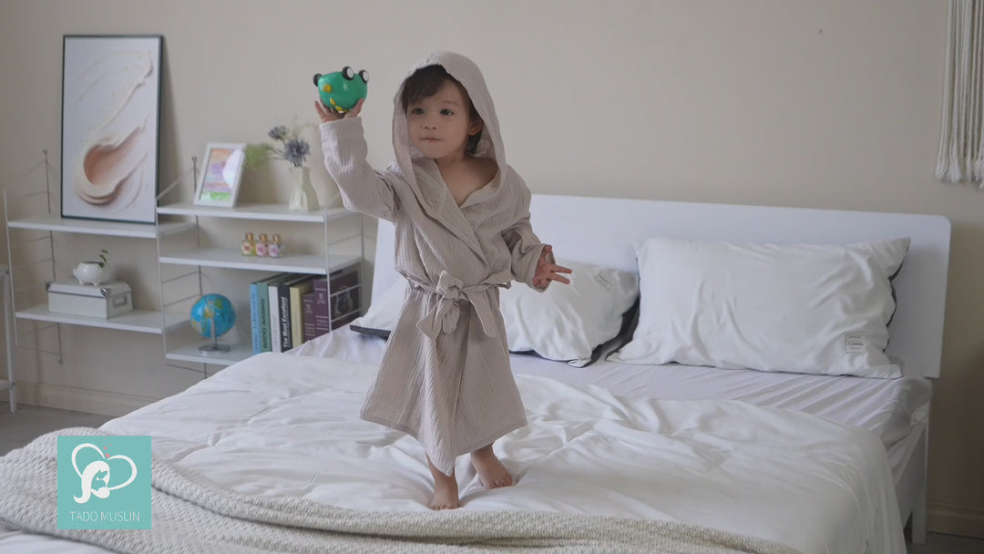 Toddler Bathrobe, Cover-Up for Kids Soft and Breathable Organic Cotton