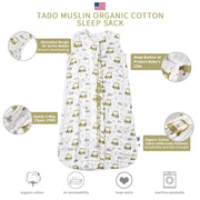 Baby Sleep Sack 2-4 T Baby Wearable Blanket 100% Organic Cotton 0.5 TOG Toddler Sleeping Sack 2- Way Zipper Soft Lightweight X-Large Pup
