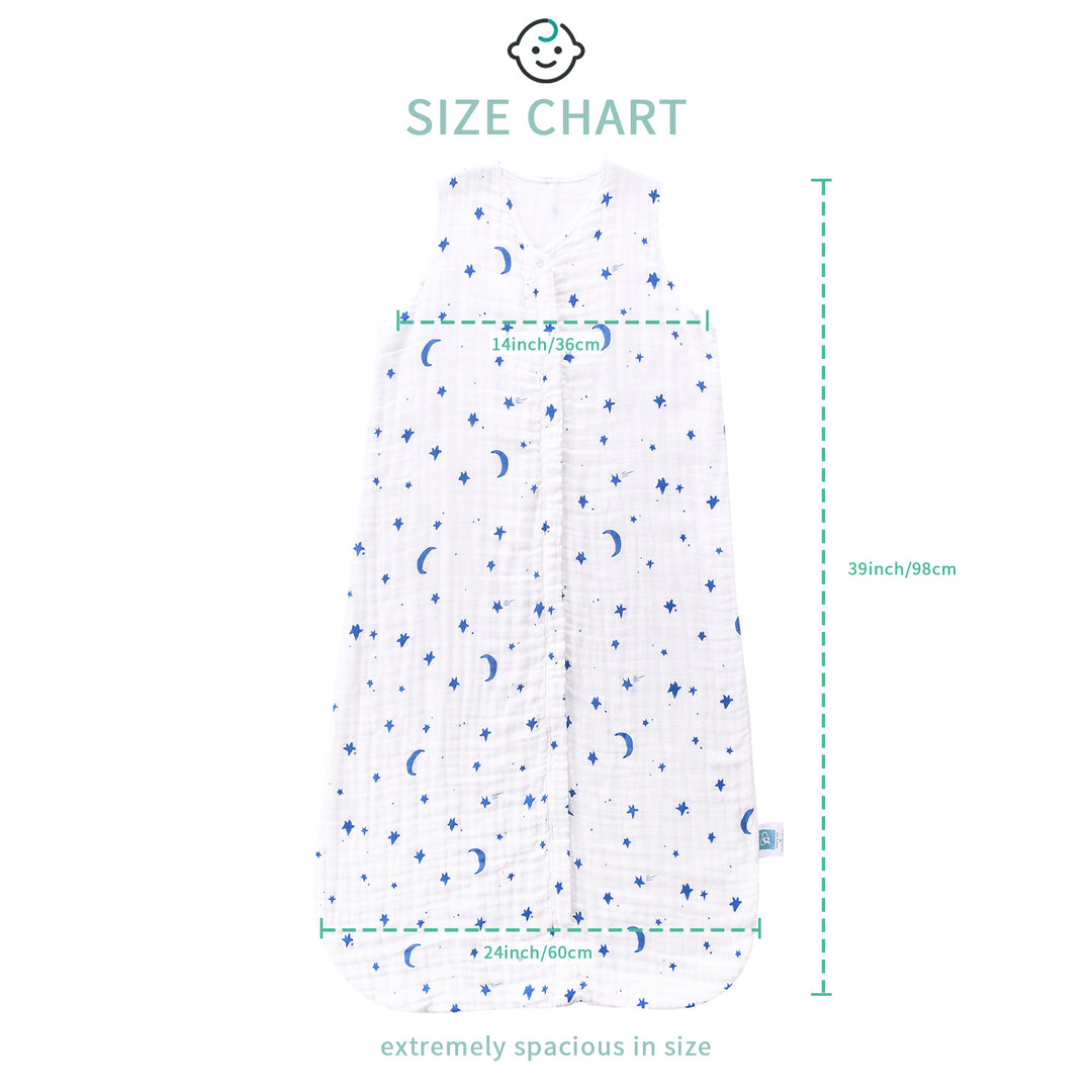 Saco de dormir de algodón orgánico para niños de 2 a 4 años, diseño de estrella, transpirable y cálido, manta portátil para niños y niñas | MUSELINA TADO 