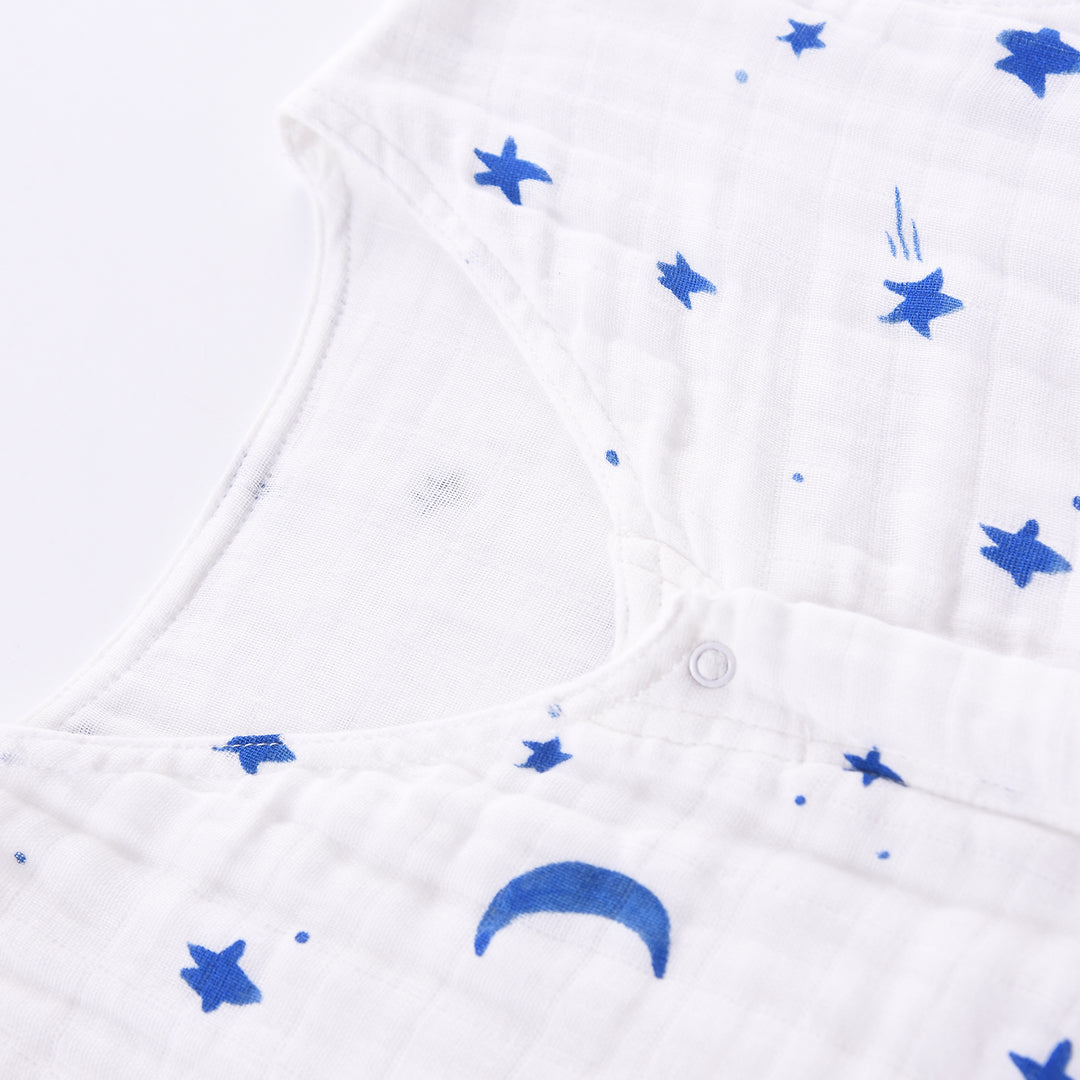 Saco de dormir de algodón orgánico para niños de 2 a 4 años, diseño de estrella, transpirable y cálido, manta portátil para niños y niñas | MUSELINA TADO 