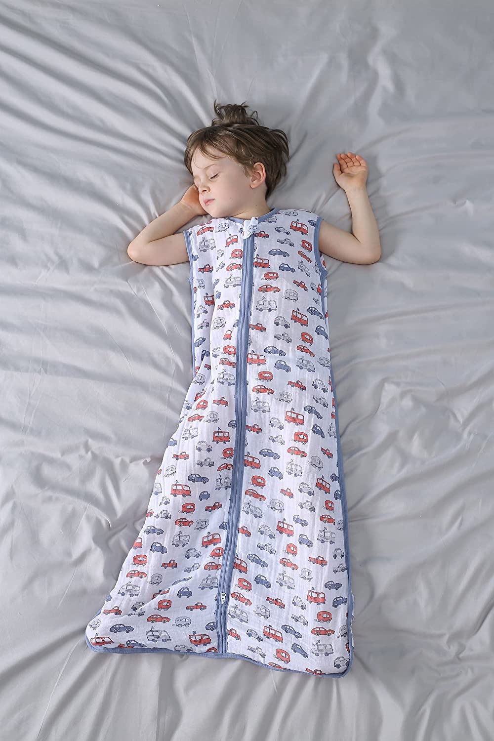 TADO MUSLIN Saco de dormir para bebé 100% algodón orgánico Manta portátil para niños pequeños 0,5 TOG (2-4T) 