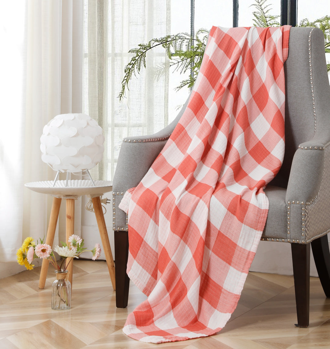 Ultra Soft Throw Blankets for Couch Bed and Living Room with Buffalo Check Pattern