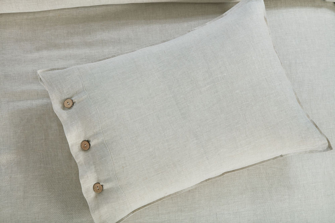 100% Linen Duvet Cover Set-Stone Washed Double Stitch Edge | MoreverSparn