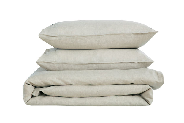 100% Linen Duvet Cover Set-Stone Washed Double Stitch Edge | MoreverSparn