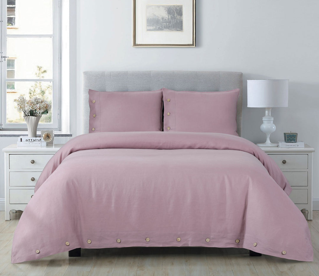 100% Linen Duvet Cover Set-Stone Washed Double Stitch Edge | MoreverSparn