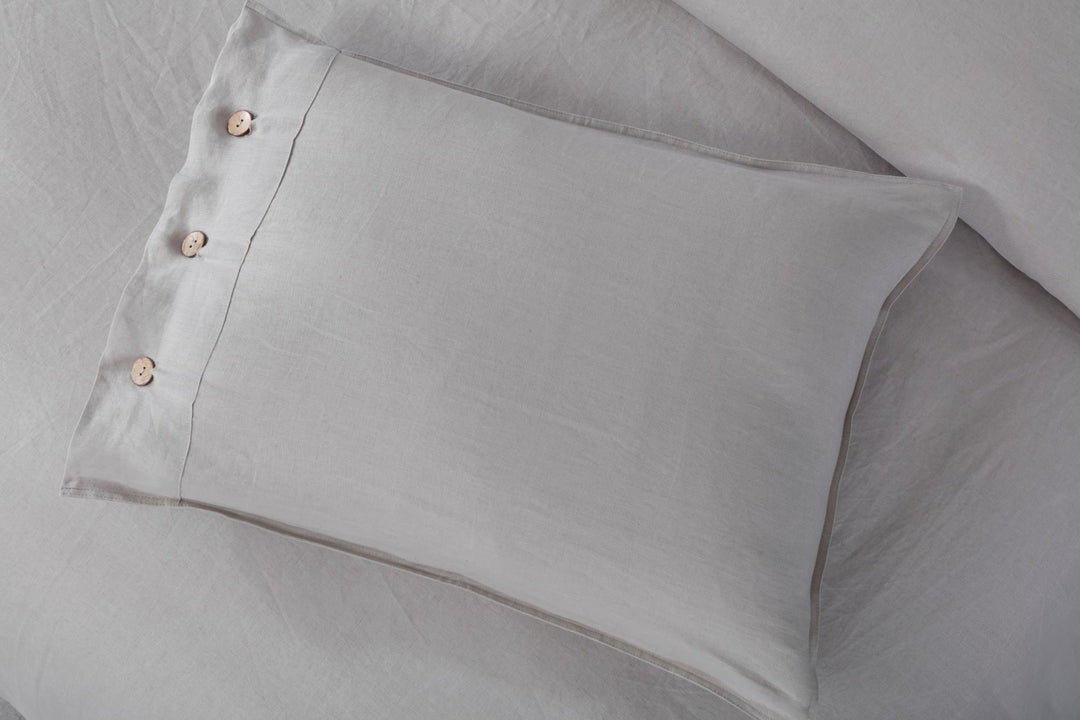 100% Linen Duvet Cover Set-Stone Washed Double Stitch Edge | MoreverSparn