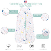 Organic Cotton Toddler Sleep Sack for 2-4T, Star Design, Breathable and Warm, Wearable Blanket for Boys and Girls | TADO MUSLIN